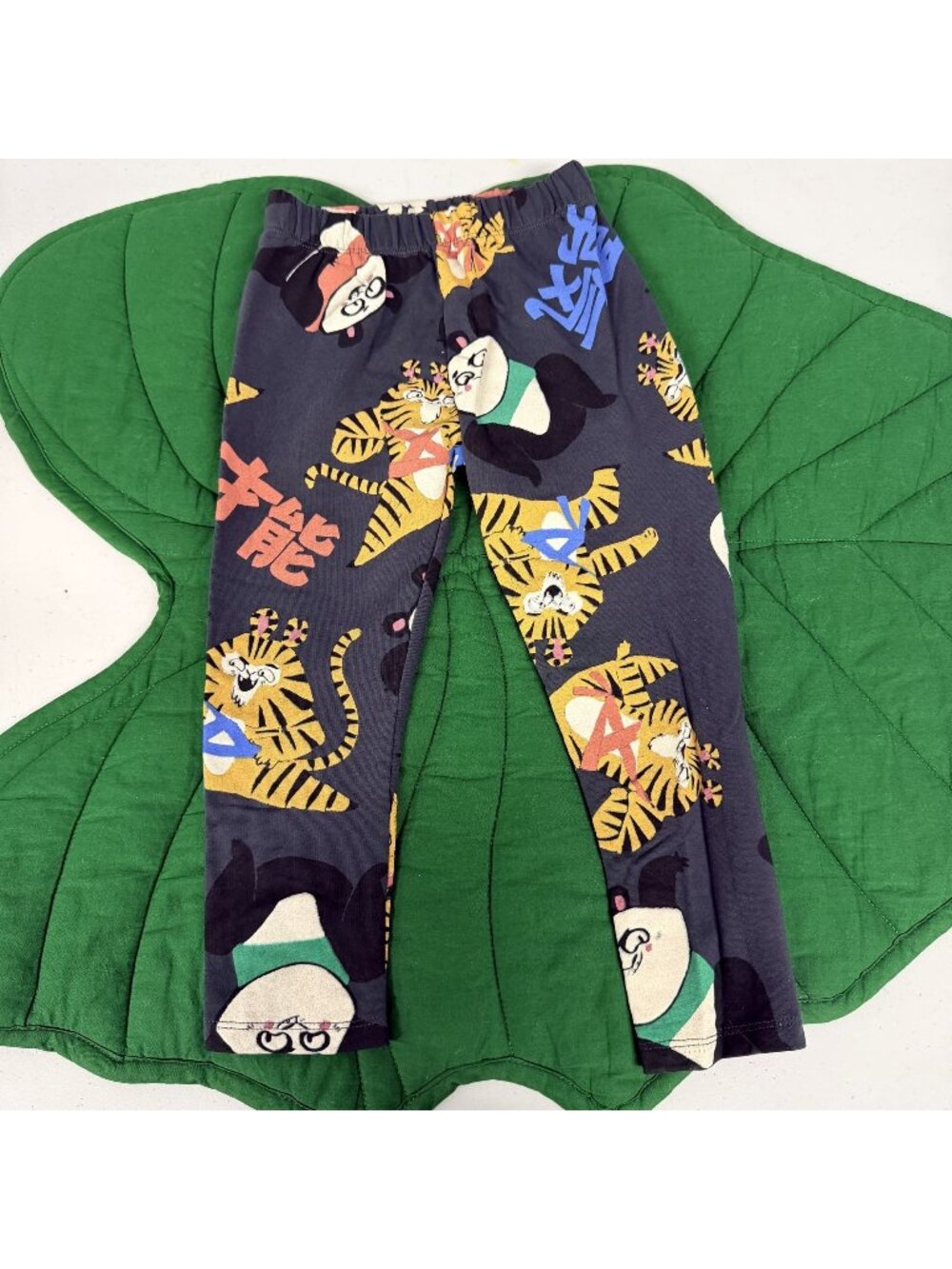 Zara Kids Boys 4-5Y Charcoal Gray Kung Fu Panda Tiger All Over Print Leggings